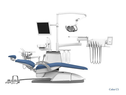 SILVERFOX 8000C-SRS0 Classic – Стоматологическая установка с нижней подачей и мягкой обивкой